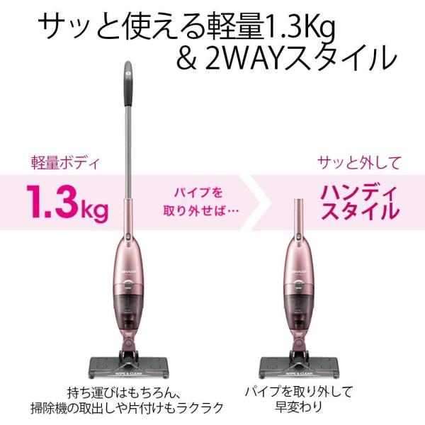 シャープ コードレス スティック型クリーナー ピンク 拭き 掃除機 Ec Fw18 P Asianprosource Com