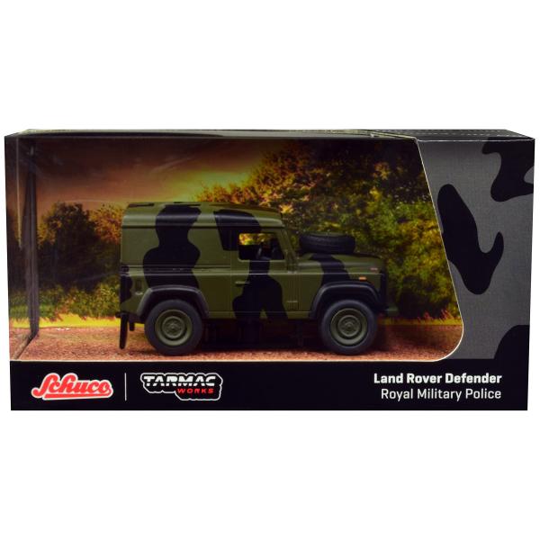 【商品概要】TARMACWORKS 1/64スケール、ダイキャスト製ミニカー。<br><br>迷彩カラーが特徴的なランドローバー ディフェンダーの「Royal Military Police」仕様を1/64スケールダ...