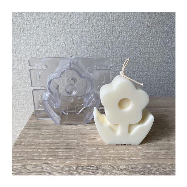 キャンドル モールド お花キャンドル 韓国キャンドル ソイキャンドル ポリ製 モールド