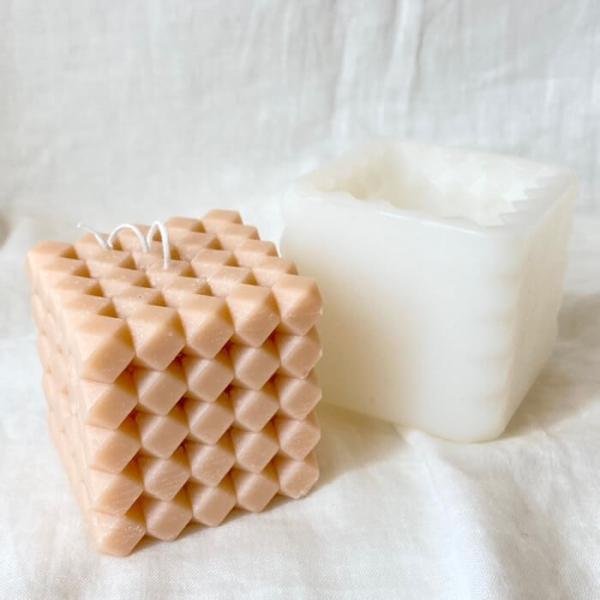 キャンドル モールド キューブ型 四角 韓国キャンドル ソイキャンドル シリコンモールド アロマワックスサシェ サシェ クレイケー アロマストーン レジン インアリウム クリアリウム エポキシ樹脂 石膏