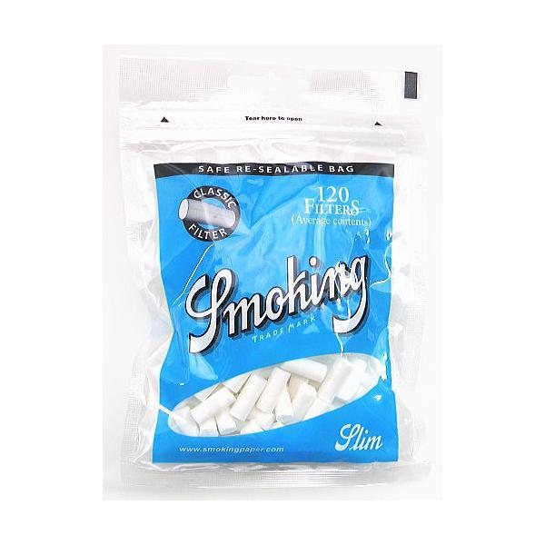 Smoking スモーキング　フィルタークラシック　スリム　手巻きタバコ用　フィルター　ブルー　無香料　120本