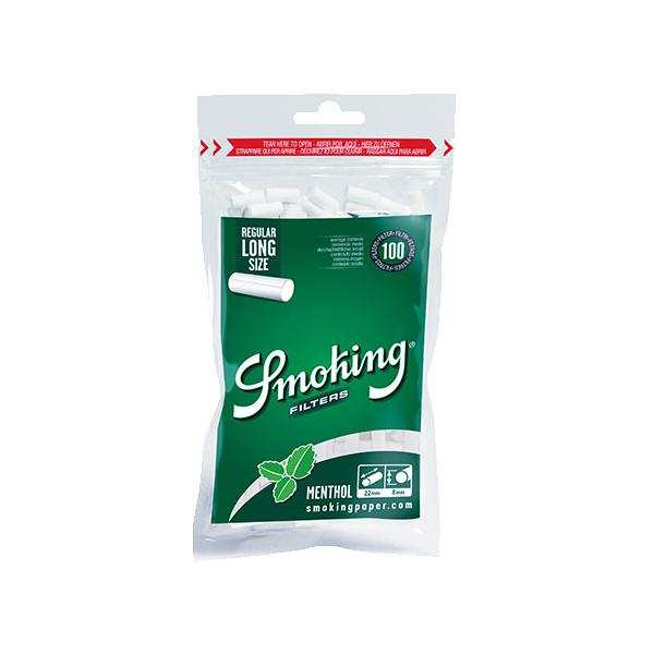 【Smoking】スモーキング 手巻きタバコ フィルタークラシック レギュラーロング メンソール 手巻きタバコ用 グリーン 無香料 直径8mm×長さ22mm 100本