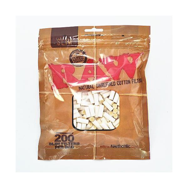 【RAW】ロウ 手巻きタバコ用 スリム コットン フィルター 無添加 無香料 手巻きタバコ 200本