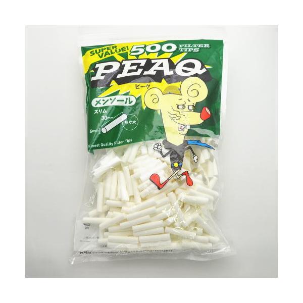 PEAQ　ピーク メンソール　スリム フィルター 500個入手巻きタバコ用   手巻きたばこ　柘製作所　6mm×30mm