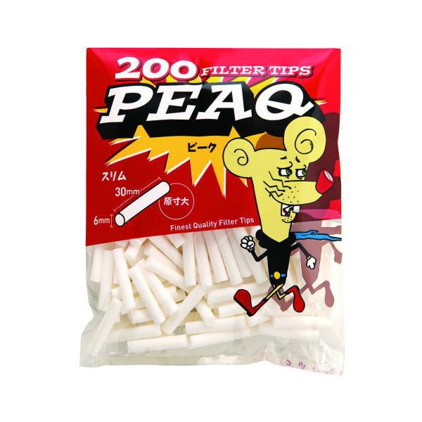 PEAQ　ピーク 　スリム フィルター 200個入 手巻きタバコ用  手巻きたばこ　77704　柘製作所　6mm×30mm