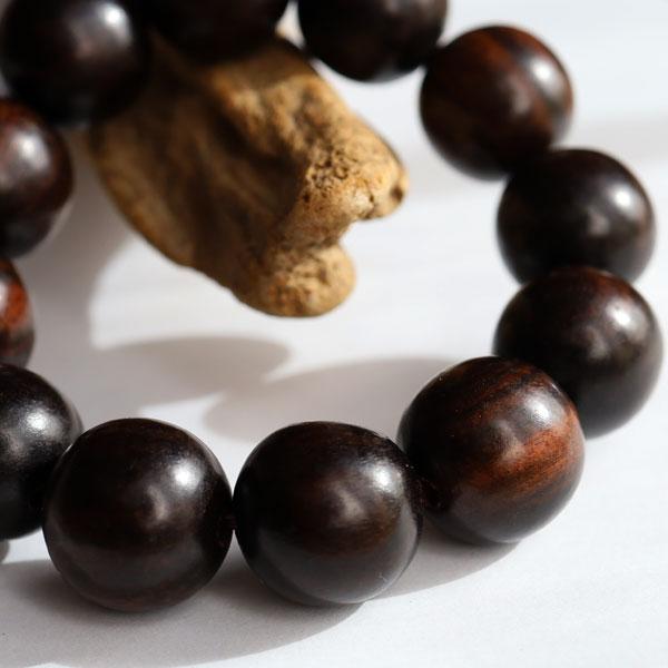 ブレスレット 木 大珠 黒檀 エボニー 20mm 数珠 メンズ アクセサリー