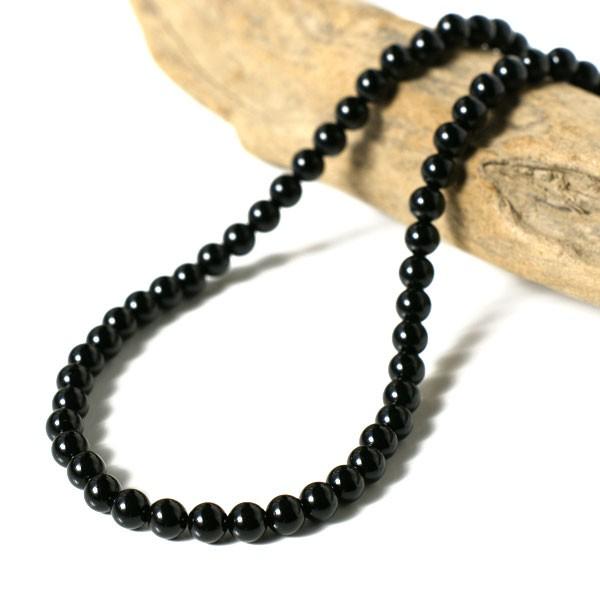ネックレス メンズ ブラック オニキス 6mm 数珠 パワーストーン 天然石 