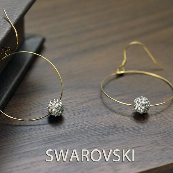 SWAROVSKI ピアス レディース スワロフスキー フープ シンプル