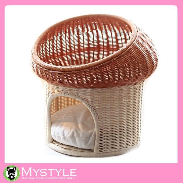 かず　シンシアジャパン　ラタンマッシュルームベッド ラタンマッシュルーム ベッド猫用ベッド ハウス シンシアジャパン