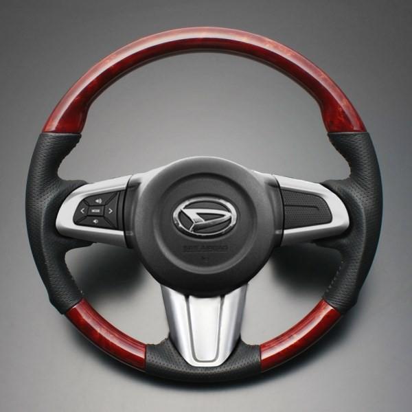 タントカスタム ステアリング LA600S/LA610S H25.10-H29.10 茶木目x 