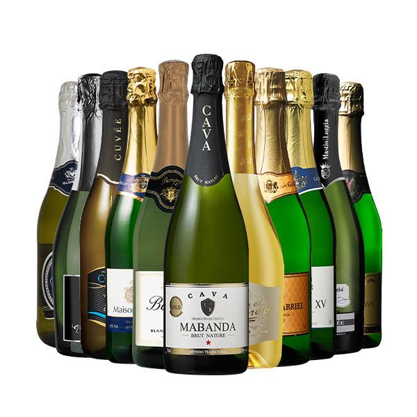 ワイン ワインセット 44％OFF 瓶内二次発酵製法カバ入り!世界銘醸国の泡11本セット 送料無料