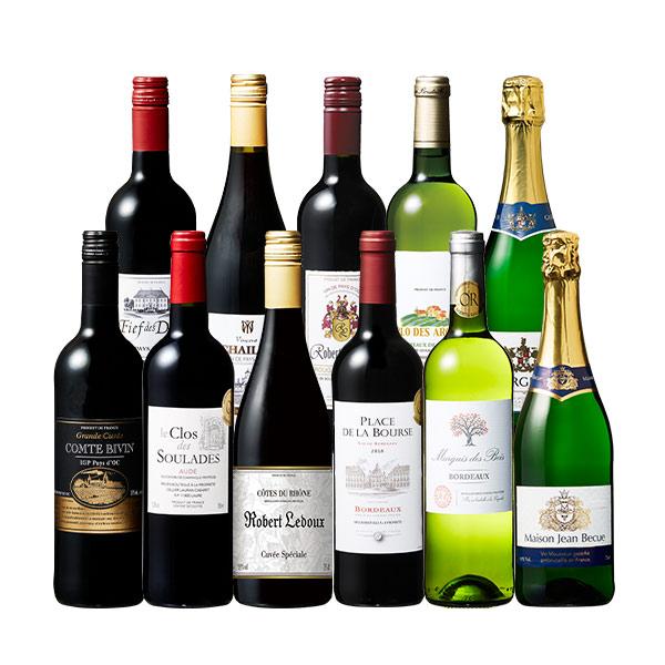 ワイン ワインセット 銘醸地ボルドー＆ローヌ入り!フランス金賞赤白スパークリング11本セット 送料無料 wine set 爆買