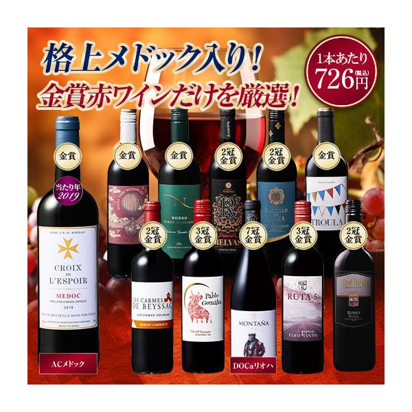 ワイン 赤ワインセット 55％OFF 格上メドック＆格上リオハ入り!すべて金賞!世界の選りすぐり赤ワイン11本セット 第23弾 送料無料