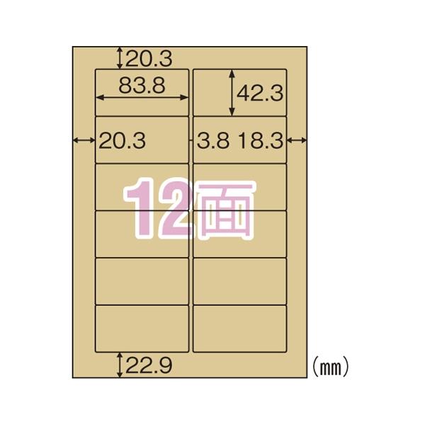 A-4902668619715 ヒサゴ クラフト紙ラベルライト　１２面