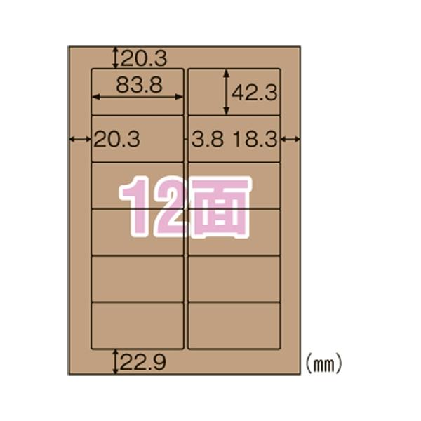 A-4902668619753 ヒサゴ クラフト紙ラベルダーク　１２面