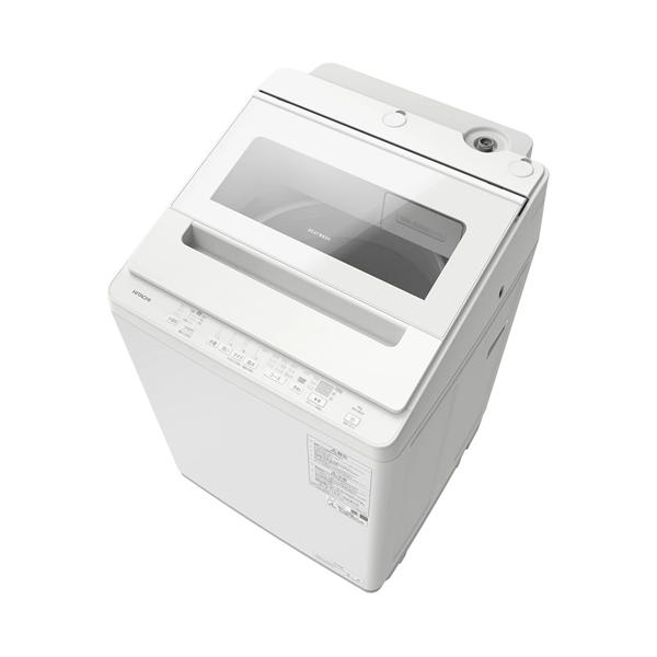 【搬入・設置作業付き】日立 ビートウォッシュ BW-T807 8kg洗濯機 ナイアガラビート洗浄 ガラストップ 静音 低騒音 低振動 インバーター 幅60.8cm 奥行61cm 高さ100cm ビートウォッシュ BW-V80M-W 日立 洗濯8kg 全自動洗濯機 ホワイト