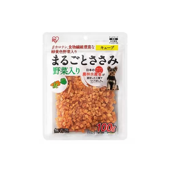 I-4967576709491 アイリスオーヤマ まるごとささみジャーキー キューブ 野菜入り 100g P-IJ-CV100
