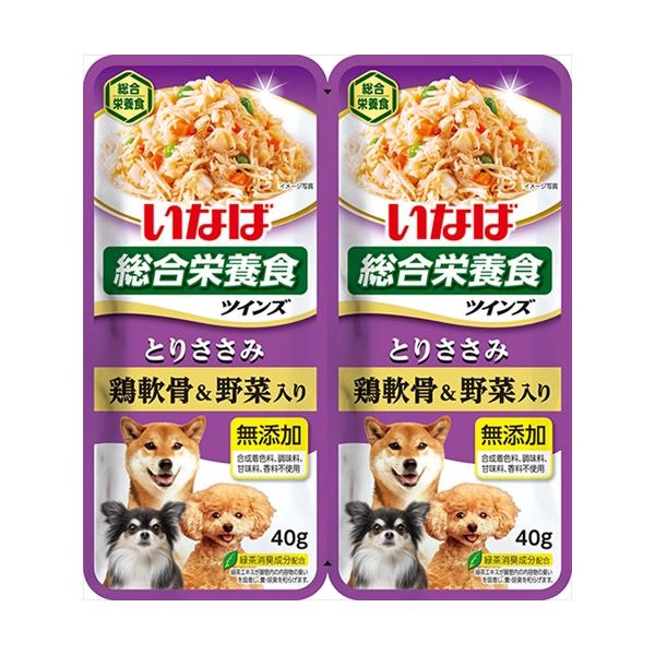 P-4901133617669 いなばペットフード いなば ツインズ とりささみ 鶏軟骨＆野菜入り 80g(40g×2)