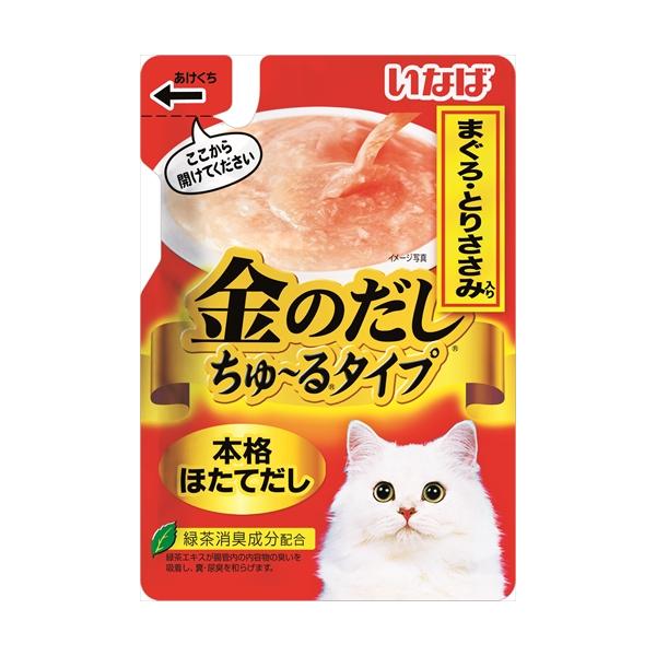 P-4901133618291 いなばペットフード いなば 金のだしちゅ〜るタイプ まぐろ とりささみ入り 140g