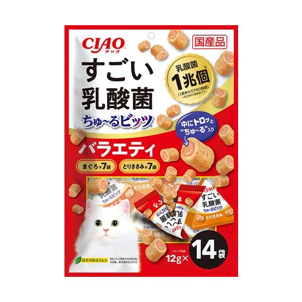 他サイト： P-4901133723827 いなばペットフード CIAO すごい乳酸菌ちゅ〜るビッツ バラエティ 12g×14の商品画像