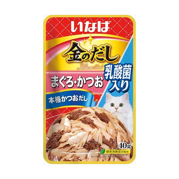 P-4901133811692 いなばペットフード いなば 金のだしパウチ 乳酸菌入り まぐろ・かつお 40g