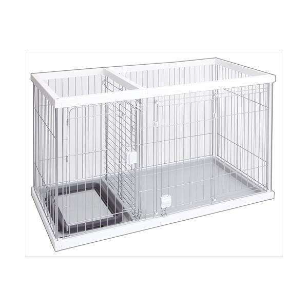 トイレと住居スペースを区切れるから、トイレの場所を覚えやすい！住居側は横スライドドアで開閉がスムーズ。トイレ側はドアが大きく開き、ワンちゃんの出入りやシーツ交換もラクラク！超小型犬〜小型犬向きです。【ペット用品】【ペット用品】 トイレのしつ...