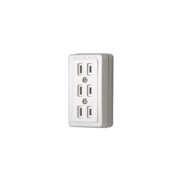 明工社【MR2775W】設備工事用配線器具 2P 15A 125V トリプル露出