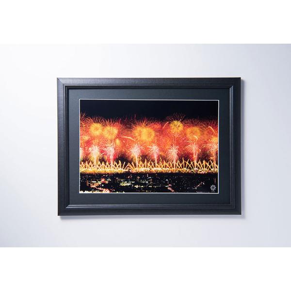 長岡花火 アートプリント A4(フレーム付)復興祈願花火フェニックス