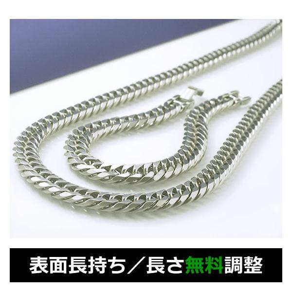 超極太12mm幅 純チタン 喜平 ネックレス (60-70cm) ブレスレット (19-24cm) チェーン セット メンズ ダブル6面カット TIT-1-W-SET