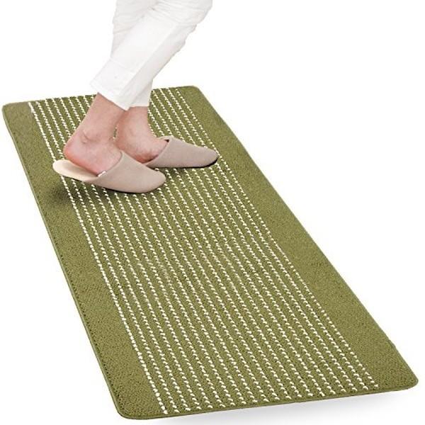 4548622620566 【12個入】 優踏生 洗いやすい キッチンマット約60×180cm Green【キャンセル不可】
