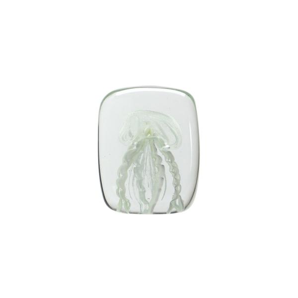 ガラス オブジェ クラゲ Jellyfish Twisted Leg Square White スクエア ホワイト ペーパーウェイト 置物 インテリア 癒し 玄関 手作り