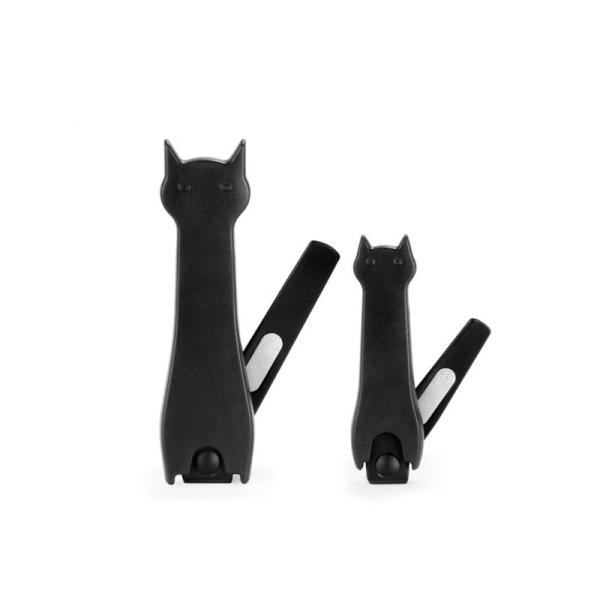 パーフェクト ペア ネイルクリッパー Perfect Pair Nail Clippers 爪切り ストレート 2個セット 黒猫 まっすぐ 携帯 ヤスリ付き キッカーランド KIKKERLAND