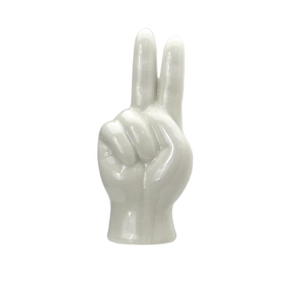 スカルハンドオブジェ　ピースサイン n-l_porcelain-hand-objet-peace