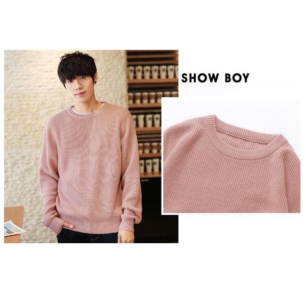 ニット メンズ クルーネック セーター Uネック 長袖 無地 Knit Men S 秋 冬 グレー ピンク ブラックメール便のみ送料無料3 5月1日から10日入荷予定 C Aumtop 016 ディライト 通販 Yahoo ショッピング