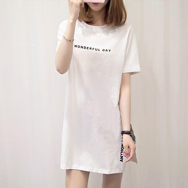 クーポンで半額1 480円 Tシャツ ロング丈 レディース トップス ロゴ 半袖 スリット ロング丈 カットソー メール便のみ送料無料1 C Ltop 314 N Mart 通販 Yahoo ショッピング