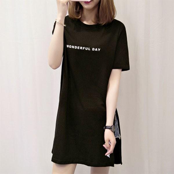 クーポンで半額1 480円 Tシャツ ロング丈 レディース トップス ロゴ 半袖 スリット ロング丈 カットソー メール便のみ送料無料1 C Ltop 314 N Mart 通販 Yahoo ショッピング