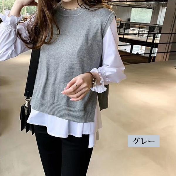 ニット ベスト コーデ ブラウス レディース 2点セット インナートップス メール便のみ送料無料3 予約5 31入荷予定 C Ltop 371 N Mart 通販 Yahoo ショッピング