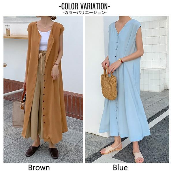 ワンピース レディース トップス シャツ ノースリーブ シャツワンピ 2way 前開き 襟なし ロング丈メール便のみ送料無料2 11月日から30日入荷予定 C Sltop 307 N Mart 通販 Yahoo ショッピング