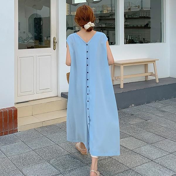 ワンピース レディース トップス シャツ ノースリーブ シャツワンピ 2way 前開き 襟なし ロング丈メール便のみ送料無料2 11月日から30日入荷予定 C Sltop 307 N Mart 通販 Yahoo ショッピング