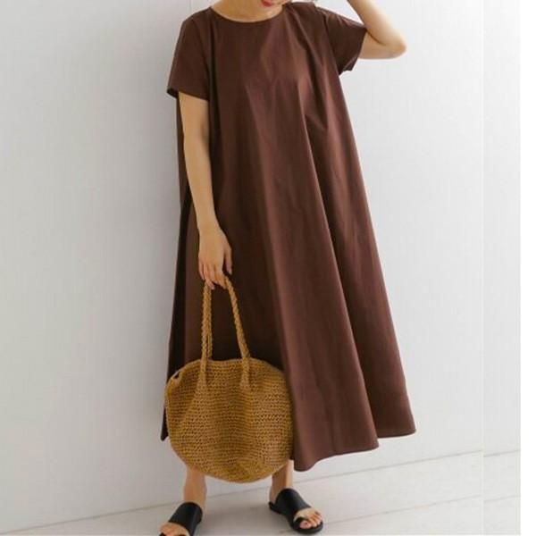 ワンピース レディース ロング丈 半袖 ワンピース 半袖ワンピ ロングワンピ 体型カバー ゆったり きれいめ メール便のみ送料無料2 5月1日から10日入荷予定 C Sltop 312 N Mart 通販 Yahoo ショッピング