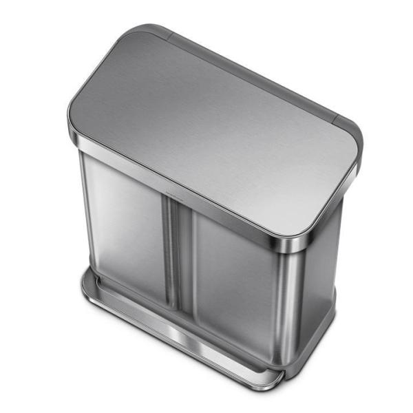 Simplehuman 激安通販販売 シンプルヒューマン 分別レクタンギュラーステップカン 58l Cw25 送料無料 メーカー直送