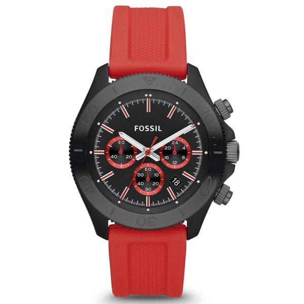 Fossil デジタル腕時計 レッド FOSSIL（フォッシル） 腕時計 メンズ RETRO TRAVELER レトロ