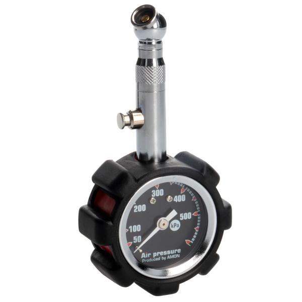 エーモン amon  エアゲージ ブラック ラバープロテクト付 タイヤゲージ 空気圧 最大測定値500kPa 497