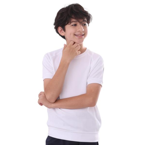 キャッチ  丸首半袖体操服 裏メッシュ シャツ スクール 小学生 中学生 幼園児 トレーニング 学校 体操着 体育着 R679082 キッズ ホワ