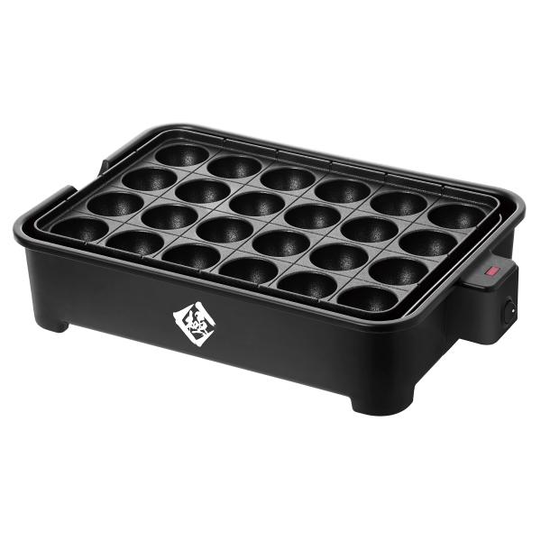 山善  たこ焼き器 24穴 極のたこ焼き器 1200W 着脱式プレート フッ素コーティング 簡単お手入れ 串ガイド付 ワンタッチ操作 YOG-K2