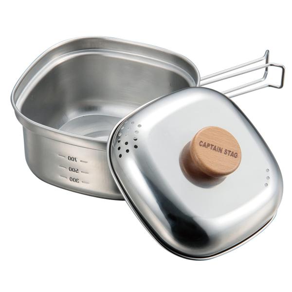 キャプテンスタッグ CAPTAIN STAG  クッカー ステンレス 角型 ラーメンクッカー 1.3L ステンレス製 日本製 燕三条産 UH-420