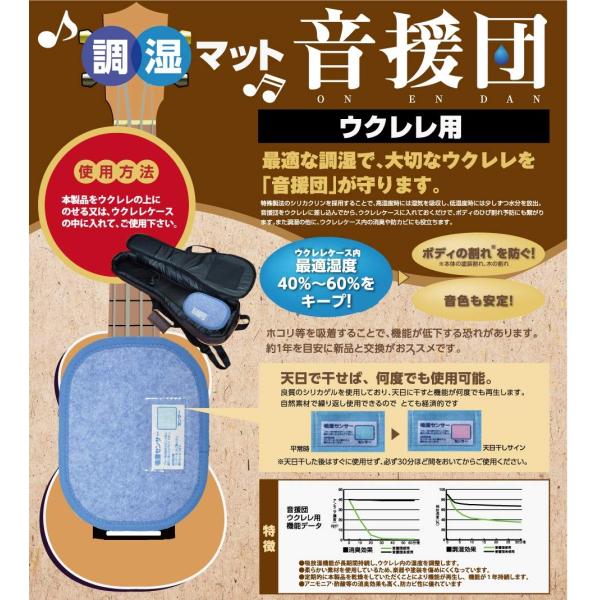 他サイト： 繰り返し使える シリカクリン ウクレレ用 調湿マット 音援団 テクナード  14×18×0.7cmの商品画像