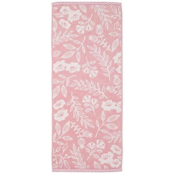 (在庫限り)林(Hayashi) フェイスタオル ピンク 約34×80cm 無撚糸 フローラリーフ FL467102