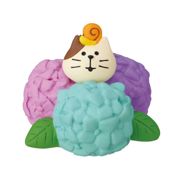 DECOLE デコレ concombre コンコンブル 紫陽花ひょっこり猫 置物