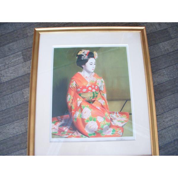 真作 日本画家 小松崎邦夫 舞妓 リトグラフ 112/250 ☆とちぎ屋！真作 日本画家【小松崎邦夫 舞妓 リトグラフ 146